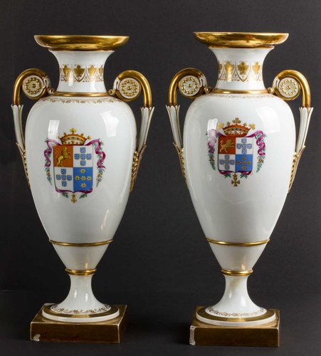 Antique Porcelain Vases Meissen, Set of 2 for sale at Pamono