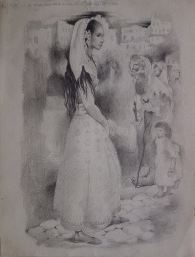 Bohémiens en Voyage Drawing by Mariette Lydis for sale at Pamono