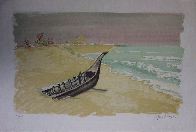 Plage Solitaire Pres De Saintes Maries De La Mer Lithograph By Yves Brayer For Sale At Pamono Plage Solitaire Pres De Saintes Maries De La Mer Lithograph By Yves Brayer For Sale At Pamono