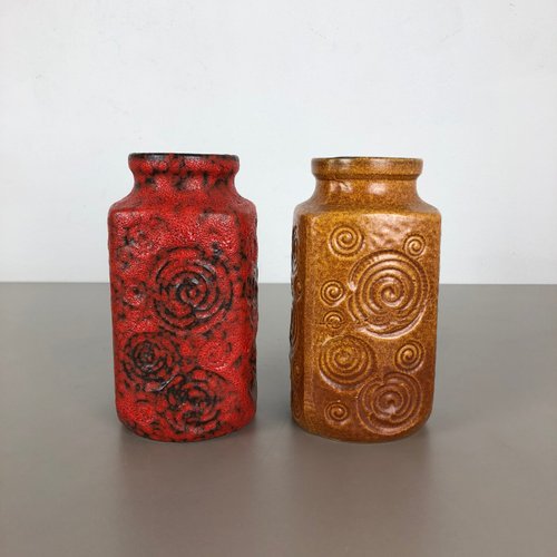 Vintage German Model Jura 282-20 Fat Lava Vases from Scheurich