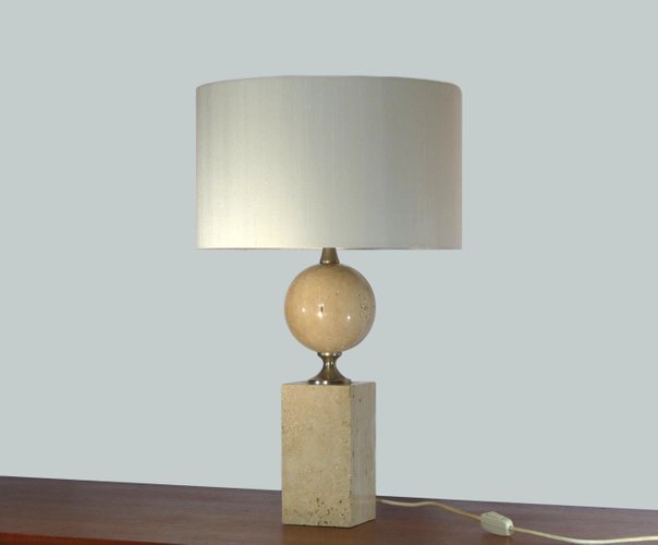 lampe de bureau en travertin par philippe barbier annees 70 en vente sur pamono