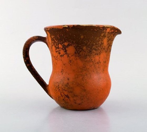 Orange Uranium Glazed Stoneware Jug from Kähler, 1930s for sale at Pamono