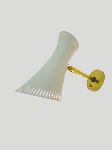 Mid Century Italian Enamel And Brass Sconce From Stilnovo 1950s For Sale At Pamono Pair of mid century brass wall sconces by maria lindemann. mid century italian enamel and brass sconce from stilnovo 1950s