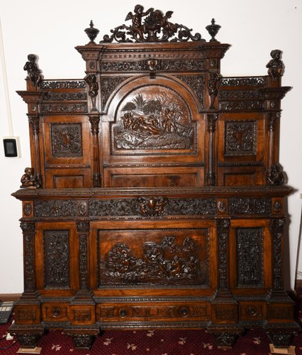 letto antico in legno di noce italia