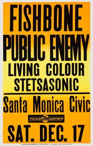 Public Enemy Original Vintage Concert Poster, Santa Monica, Los