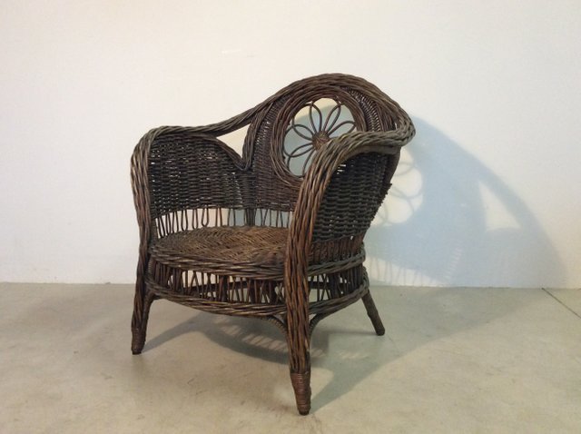 Sessel aus Korbgeflecht, 1960er, 3er Set bei Pamono kaufen