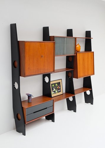 Dutch Wooden Wall Unit 1960s For Sale At Pamono