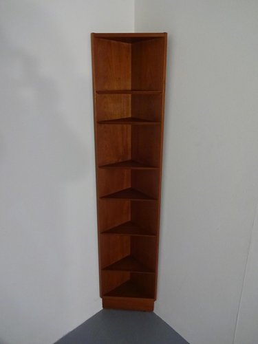 Dänisches Eck Bücherregal aus Teak, 1960er bei Pamono kaufen Zu verschenken: Bücherregale Regale Kästen (Farbe: Braun