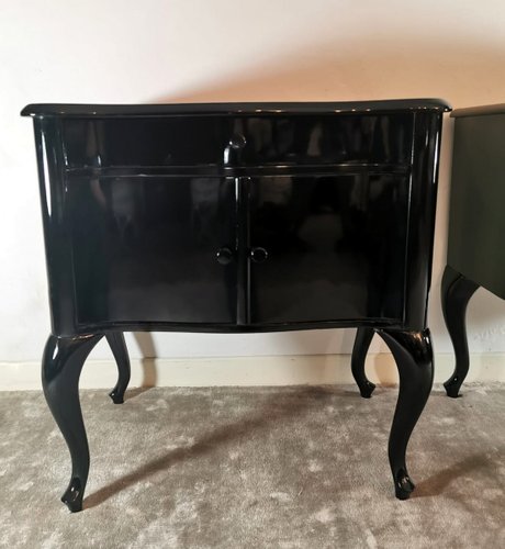 Antique Black Lacquered Wood Dressers Set Of 2 For Sale At Pamono