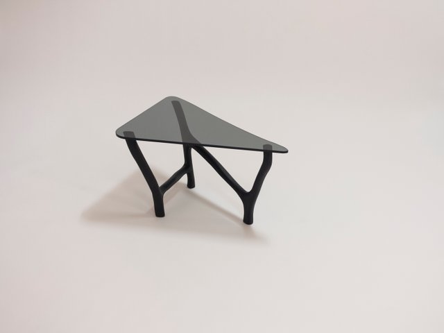 Black Oak Glass Low Side Table By Robin Berrewaerts For Sale At Pamono