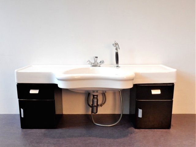Vintage German Hairdressers Wash Basin And Cabinet From Olymp