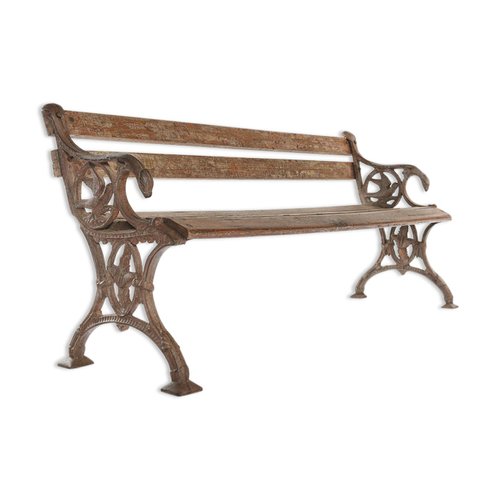 Wood And Cast Iron Bench 1940s For Sale At Pamono