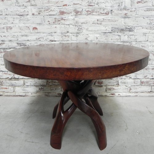 Table Basse en Bois Dur Africaine, années 50 en vente sur Pamono table basse africaine (aprés)