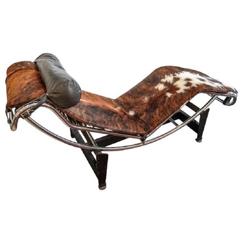 Vintage Chrome And Cowhide Chaise Lounge For Sale At Pamono