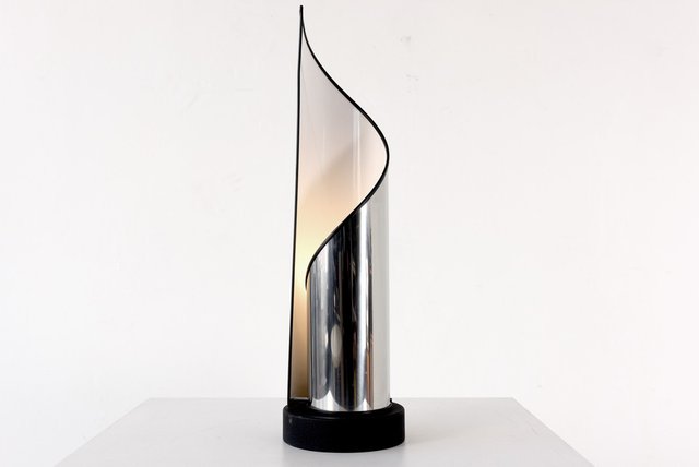Italian Stainless Steel Table Lamp from Stilnovo, 1970s for sale at Pamono