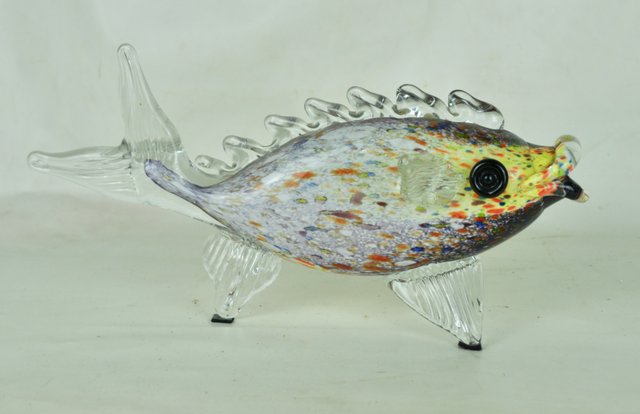 Sculpture poisson en verre dans le style de Murano