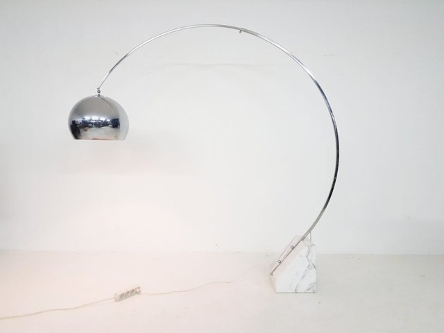 large silver floor lamp