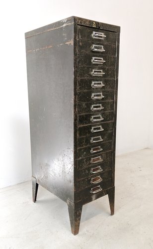 Vintage Metal Filing Cabinet From Bisley 1940s For Sale At Pamono