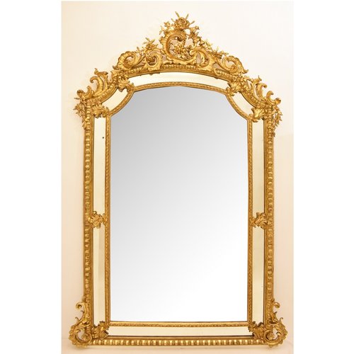 Antique Gilded Rectangular Beveled Mirror For At Pamono Antique Gilded Rectangular Beveled