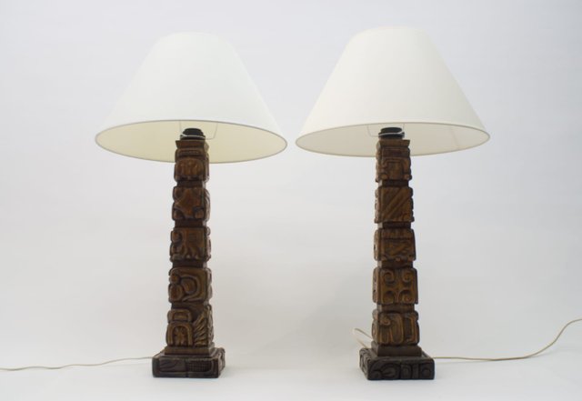 Hand Carved Wooden Table Lamps From, Wooden Table Lamp Design