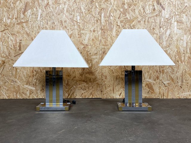 brass and chrome table lamps