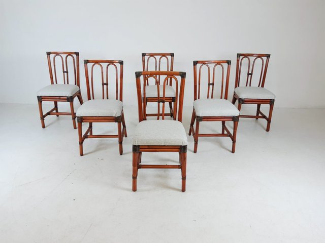 Bamboo Dining Chairs 1980s Set Of 6, Bamboo Dining Chairs Australia