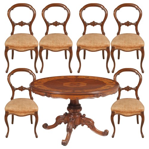walnut-dining-table-chairs-set