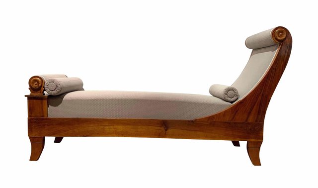 Antique Biedermeier German Walnut And Brass Chaise Lounge 1820s For At Pamono - Reupholstered Vintage Chaise Lounge Antique Biedermeier German Walnut And Brass Chaise Lounge 1820s For At Pamono - Reupholstered Vintage Chaise Lounge