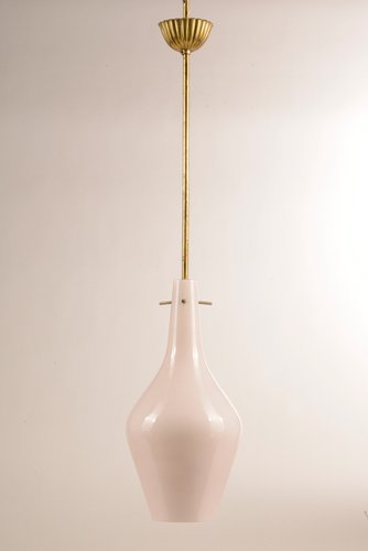 Italian Satin Pink Opaline Glass Ceiling Lamp 1950s For At Pamono - Pale Pink Glass Ceiling Light