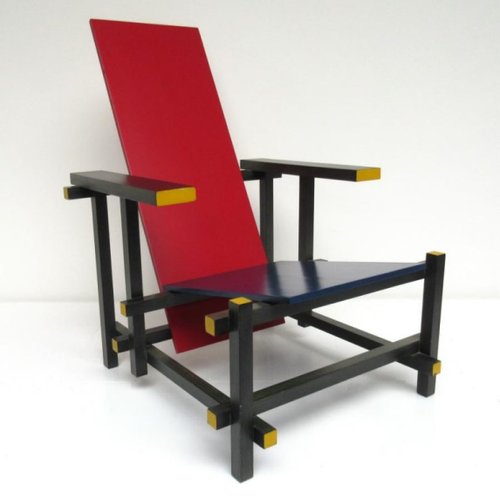 Armlehnstuhl in Rot & Blau von Gerrit Rietveld für Cassina, 1970er bei