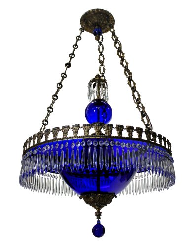 Vintage Blue Glass Chandelier For Sale At Pamono