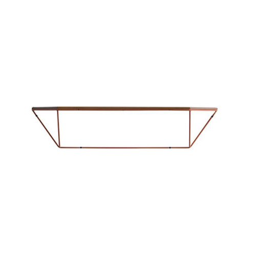 Rotes Epure Wand und Teak Regal von AC AL Studio bei Rotes regal mit weißer wand.