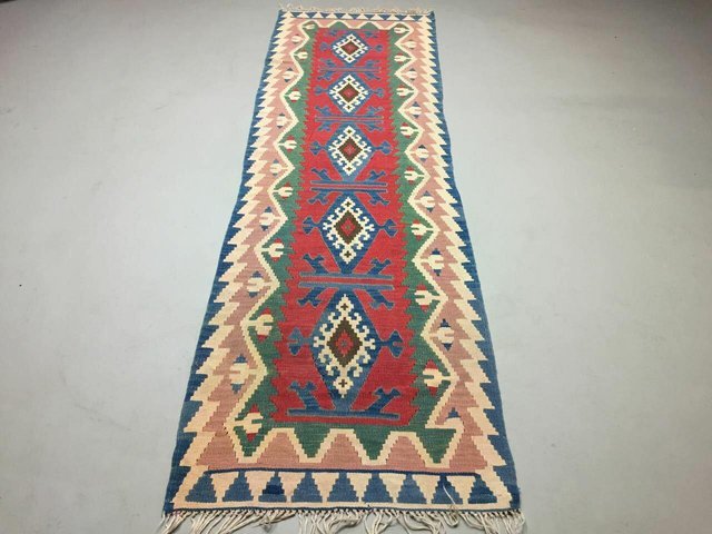 Vintage Turkish Tribal Shabby Kilim, 16 Inch Runner Rug
