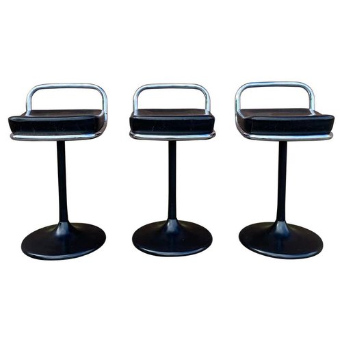 Vintage Postmodern Swivel Bar Stools from Lusch, Set of for sale