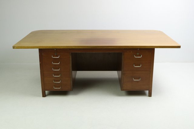 Large Mid Century Executive Desk By D A Wieth Knudsen Bei Pamono
