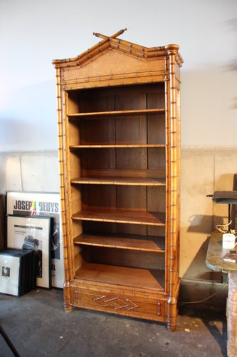 Napoleon Iii French Brown Wooden Faux Bamboo Storage Cabinet For Sale At Pamono