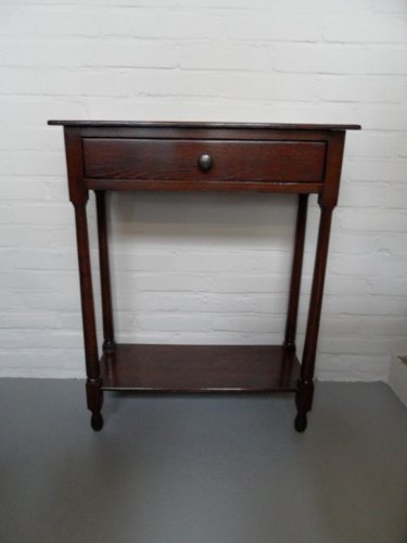Small Antique Oak Side Table With Drawer For Sale At Pamono