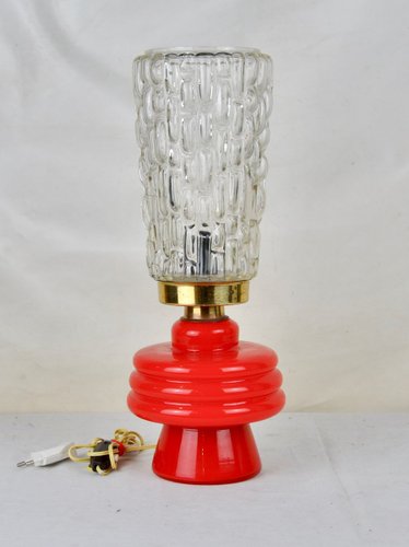 red glass lamp base
