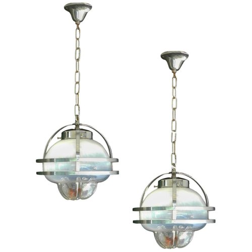Murano Glass And Chrome Pendant Lamps From Mazzega 1960s Set Of 2 For At Pamono - Chrome Pendant Light Murano Glass And Chrome Pendant Lamps From Mazzega 1960s Set Of 2 For At Pamono - Chrome Pendant Light