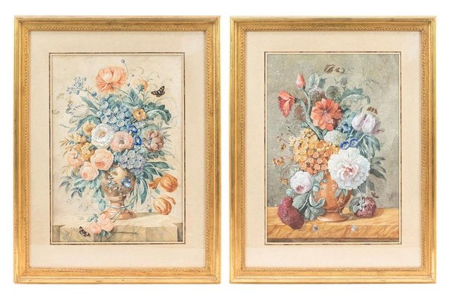 Guirnaldas de flores del siglo XIX. Juego de 2 en venta en Pamono