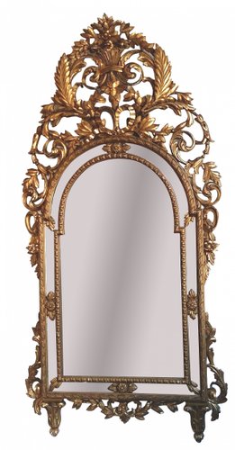 Miroir Années 40 – Parclose – Style Louis XV – Marbre Blanc – XXe