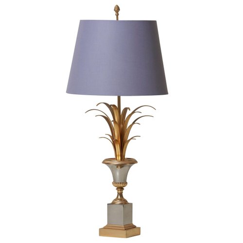 Pineapple Table Lamp In Brass And Chrome From Maison Jansen 1970s For Sale At Pamono