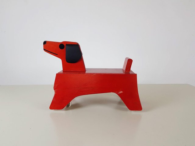 Vintage Dog Car by Konrad Keller Holzspielwaren, Germany, 1950s