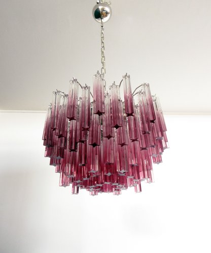 Murano Glass Chandelier With Amethyst, Murano Glass Chandelier Crystals