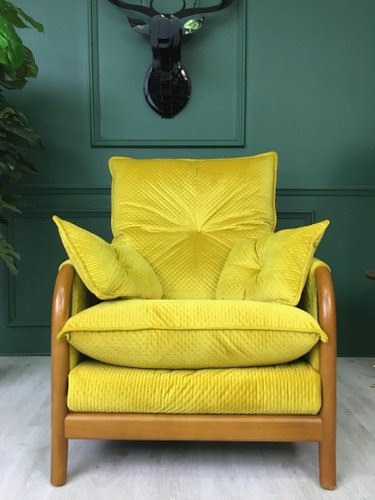 Vintage Yellow Armchair from Cinitique for sale at Pamono