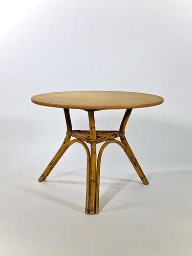 Bamboo Coffee Table France 1960s For, Vintage Round Bamboo Coffee Table