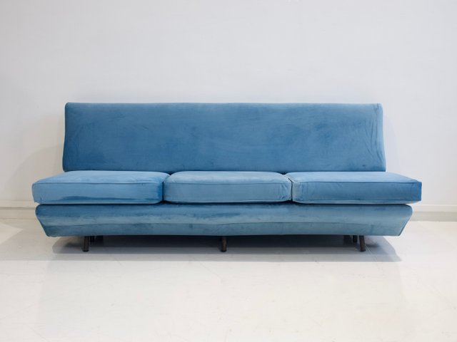 Sleep O Matic Blue Velvet Sofa By Marco, Blue Velvet Sofa Bed
