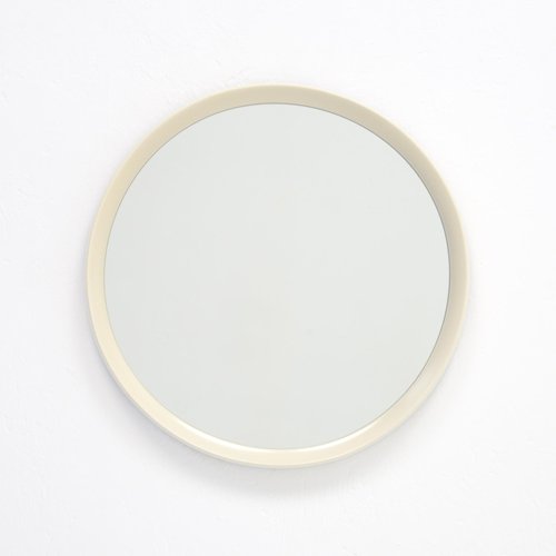 Minimalist White Round Mirror 1970s, 50 Inch Round Mirror