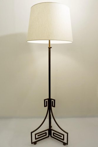 Art Deco Style Wrought Iron Floor Lamp 1950s For At Pamono Art Deco Style Wrought Iron Floor Lamp, Wrought Iron Floor Lamps