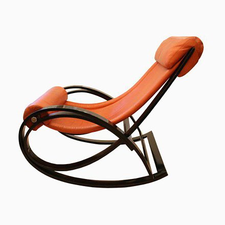 Vintage Sgarsul Rocking Chair by Gae Aulenti for Poltronova for